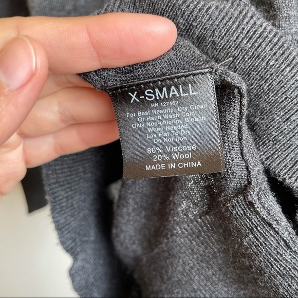 ONE GREY DAY cowl neck sweater wool corporate goth old money dark academia knit - Picture 4 of 5